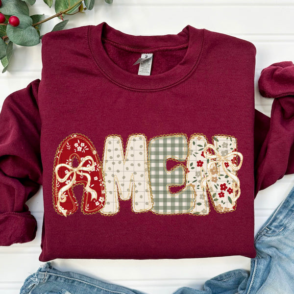 Amen Floral Christmas Gildan® Heavy Blend™ Crewneck Sweatshirt