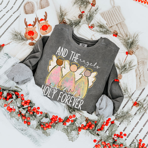 Angels Cry Holy Comfort Colors® Ring Spun Crewneck Sweatshirt