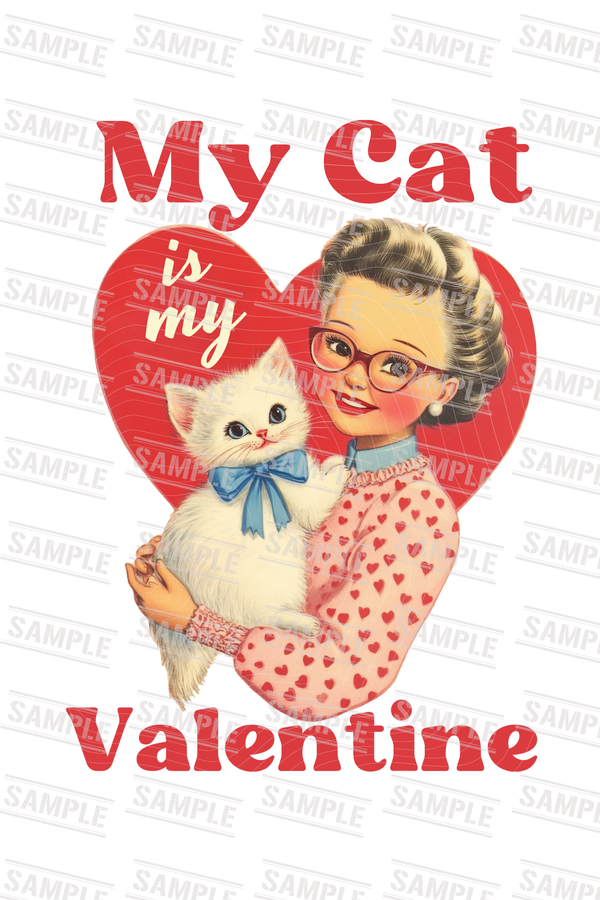 My Cat is My Valentine Gildan® Heavy Cotton™ 100% Cotton Long Sleeve T-Shirt