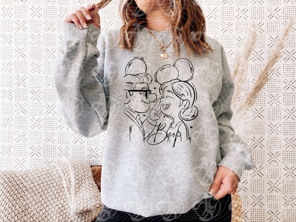 Ellie & Carl Boop Character Gildan® Heavy Blend™ Crewneck Sweatshirt
