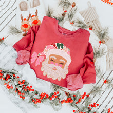 Glittered Up Santa Comfort Colors® Ring Spun Crewneck Sweatshirt