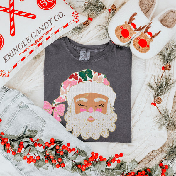 Glittered Up Santa Comfort Colors® Heavyweight Ring Spun Tee