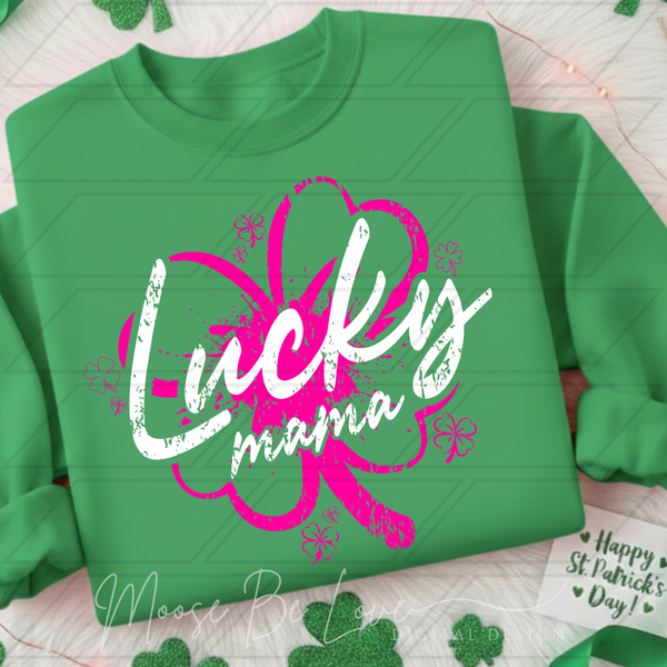 Lucky Mama Stacked Green Gildan® Heavy Blend™ Crewneck Sweatshirt