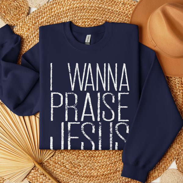 I Wanna Praise Jesus Gildan® Heavy Blend™ Crewneck Sweatshirt