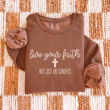Live Your Faith Comfort Colors® Ring Spun Crewneck Sweatshirt