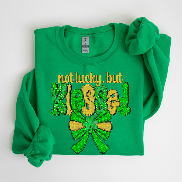 Not Lucky but Blessed Gildan® Heavy Blend™ Crewneck Sweatshirt
