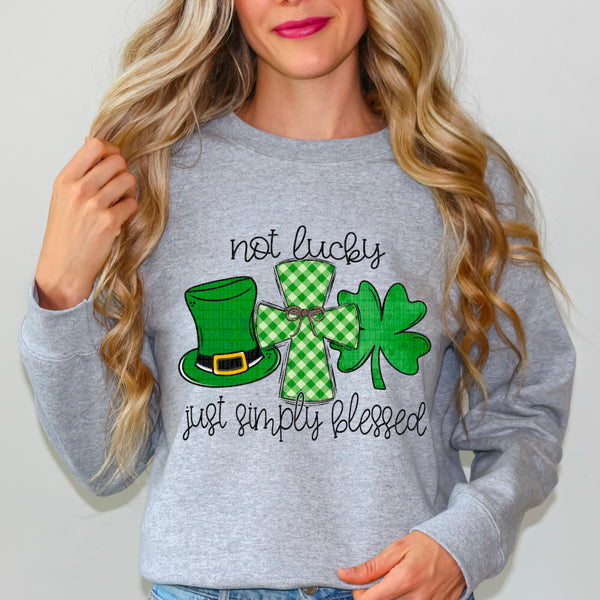 Not Lucky Simply Blessed Gildan® Heavy Blend™ Crewneck Sweatshirt