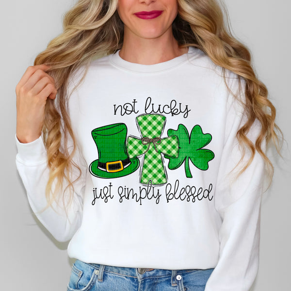 Not Lucky Simply Blessed Gildan® Heavy Blend™ Crewneck Sweatshirt