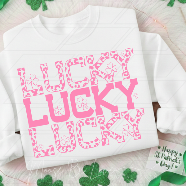 Lucky Stacked White Gildan® Heavy Blend™ Crewneck Sweatshirt