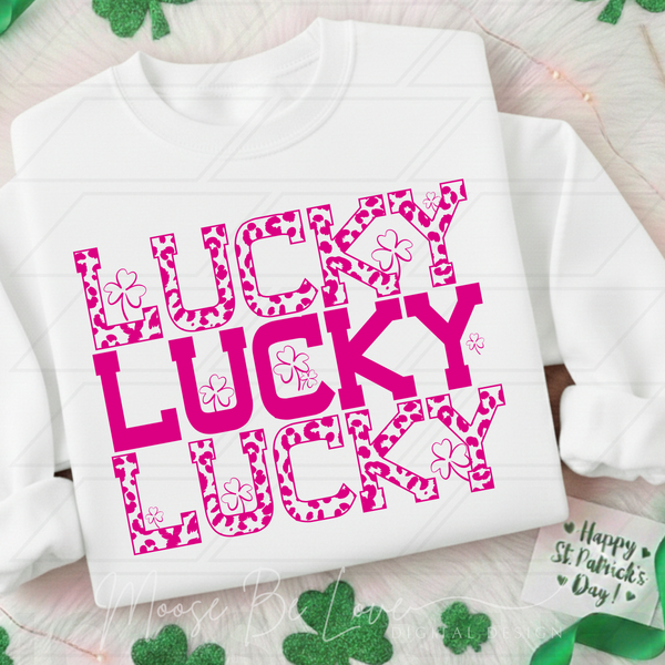 Lucky Stacked White Gildan® Heavy Blend™ Crewneck Sweatshirt