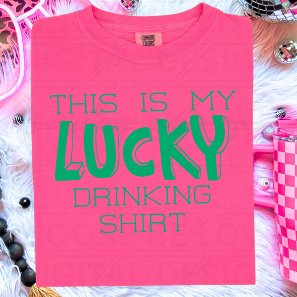 Lucky Drinking Shirt Comfort Colors® Heavyweight Ring Spun Tee